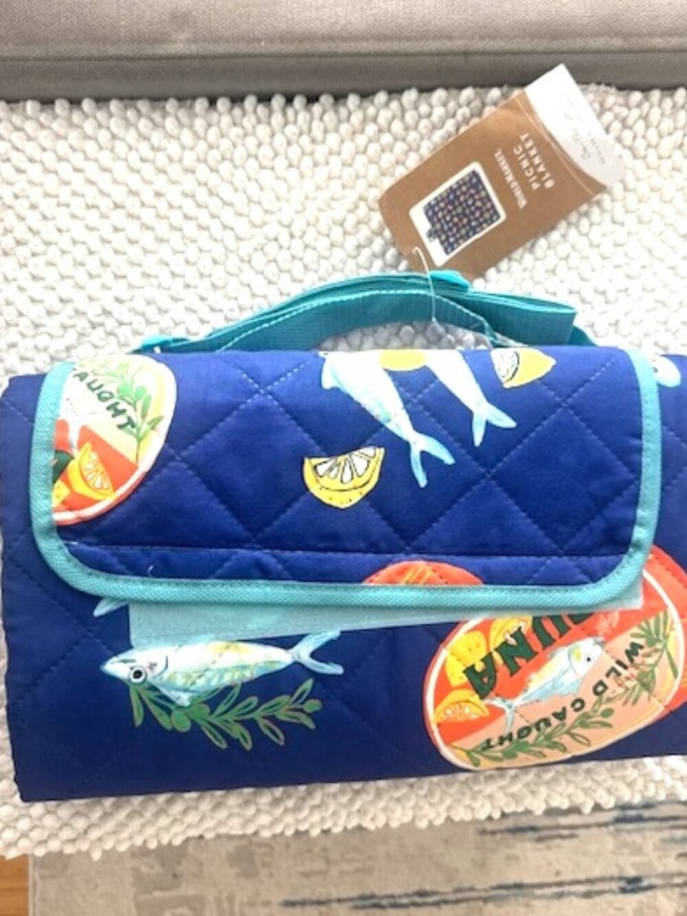 Tinned-Fish Themed Roll Up Picnic Blanket - Picture 2 of 13